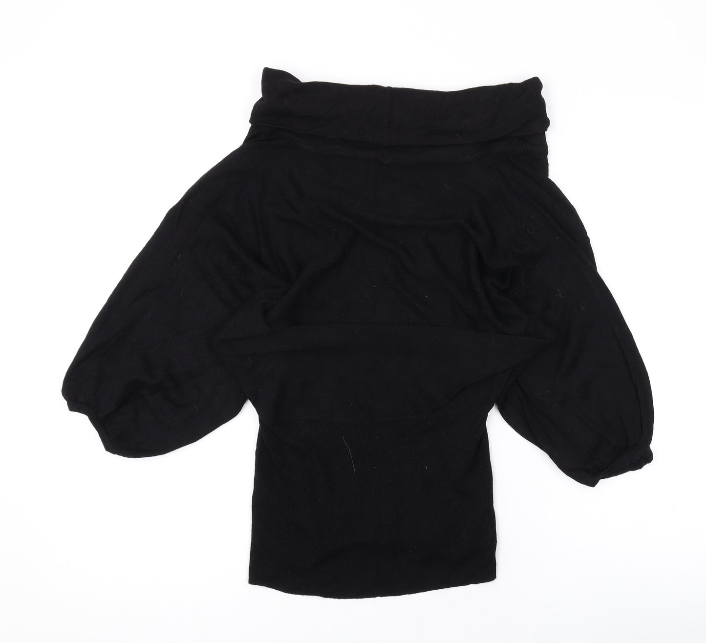 Topshop Womens Black Roll Neck Viscose Pullover Jumper Size 10