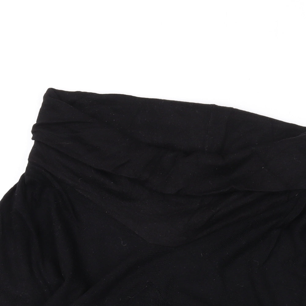 Topshop Womens Black Roll Neck Viscose Pullover Jumper Size 10