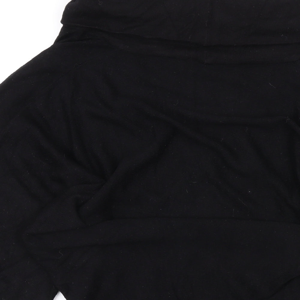 Topshop Womens Black Roll Neck Viscose Pullover Jumper Size 10