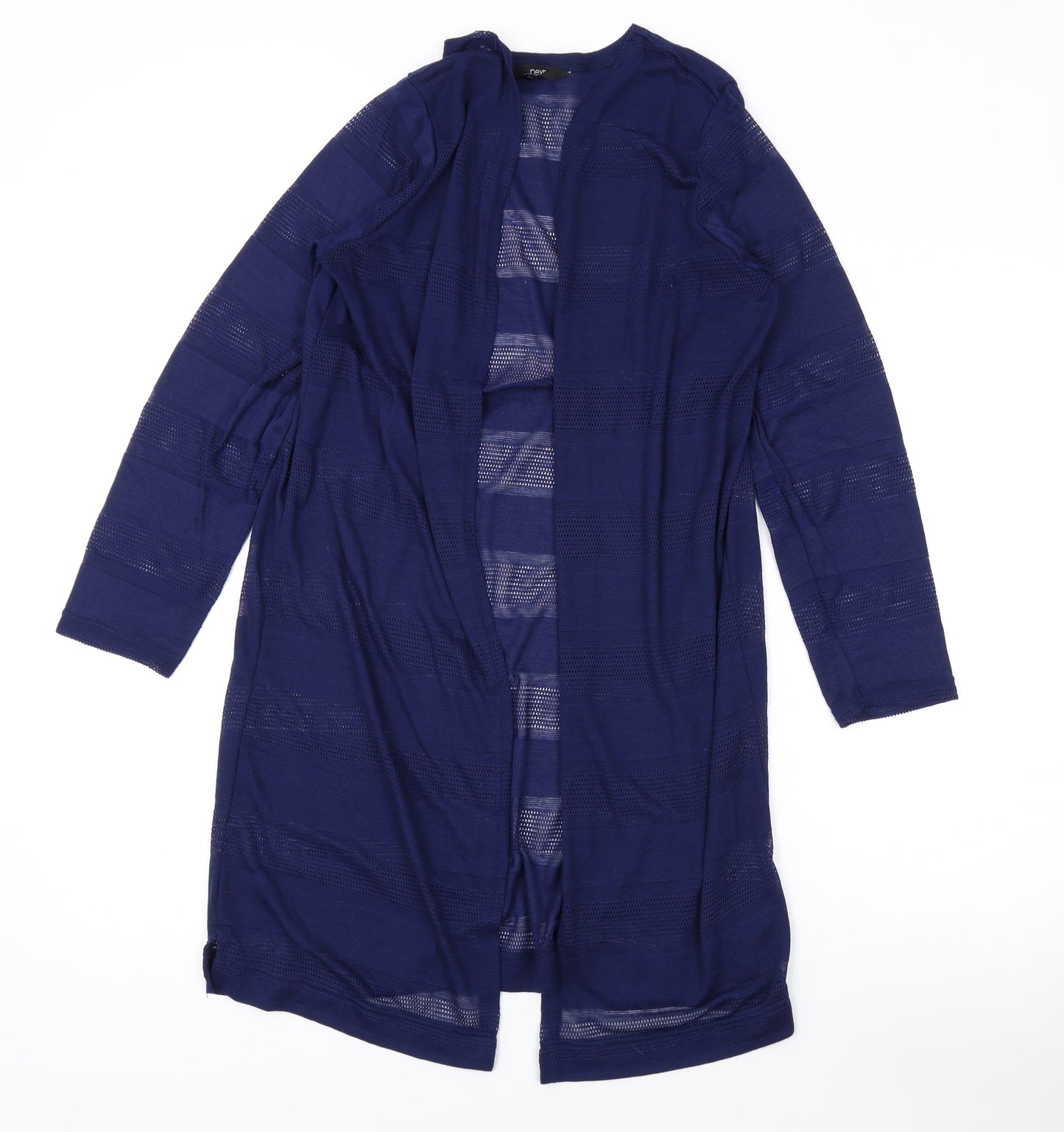 NEXT Womens Blue V-Neck Acrylic Cardigan Jumper Size 14