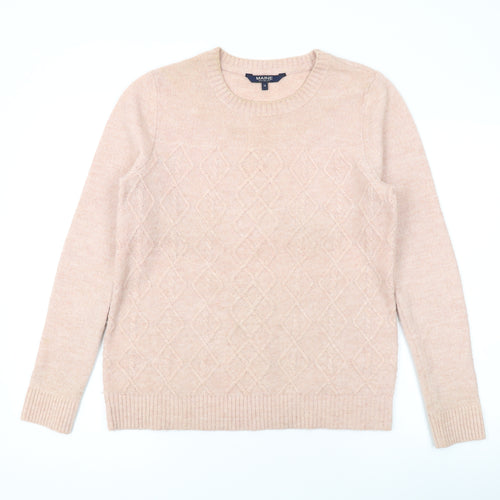 Maine New England Womens Pink Round Neck Polyester Pullover Jumper Size 10