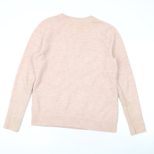Maine New England Womens Pink Round Neck Polyester Pullover Jumper Size 10