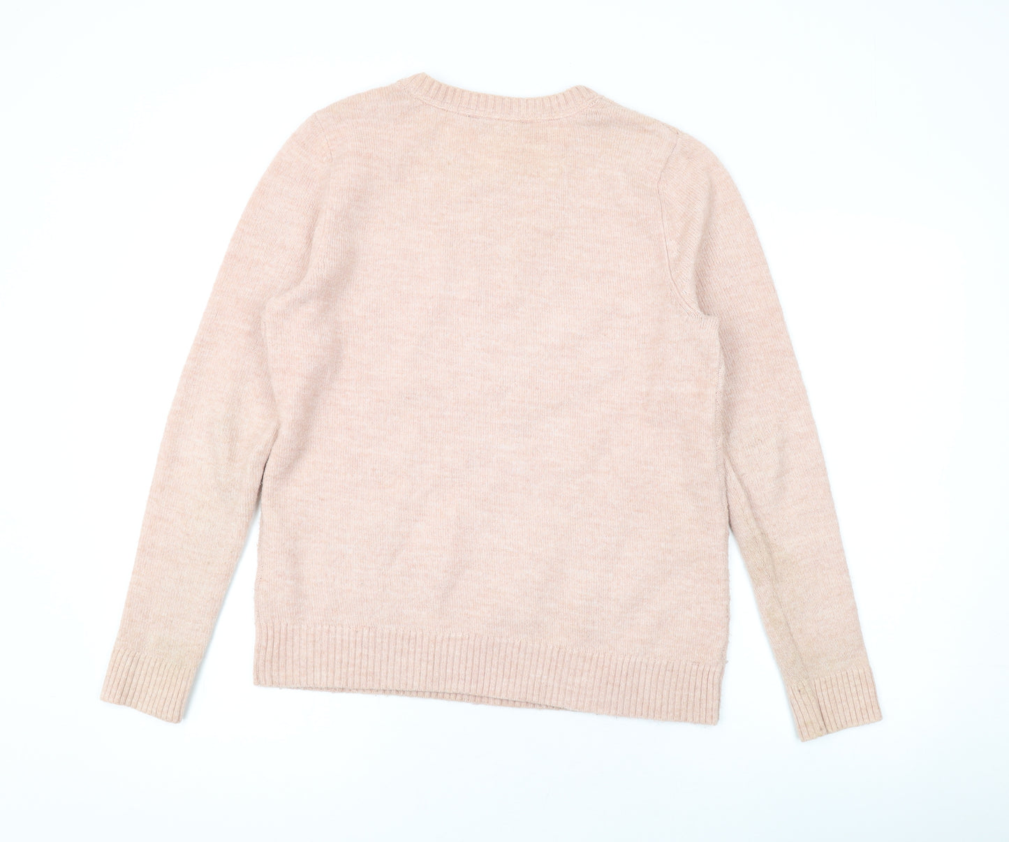 Maine New England Womens Pink Round Neck Polyester Pullover Jumper Size 10