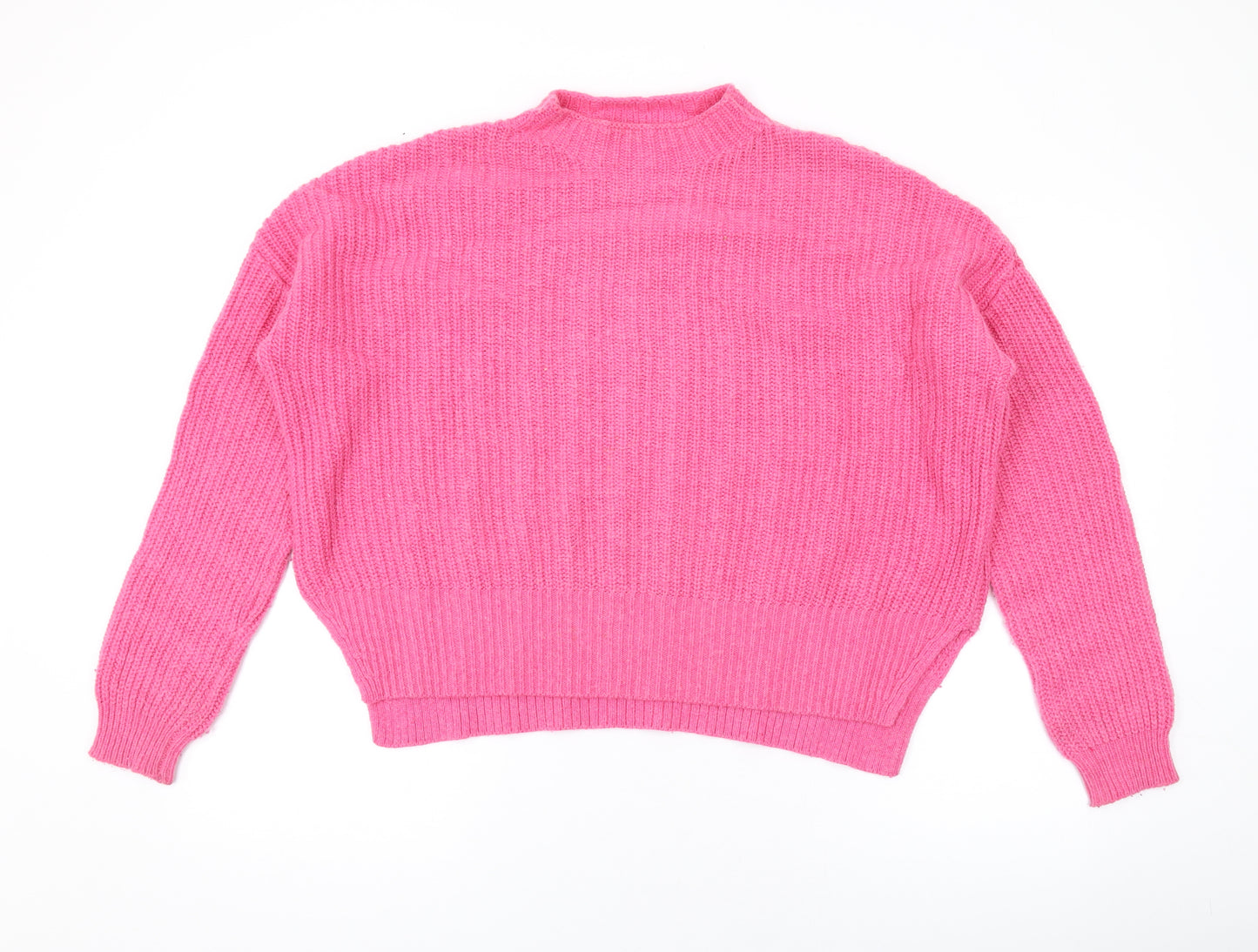 Whistles Womens Pink Mock Neck Acrylic Pullover Jumper Size S
