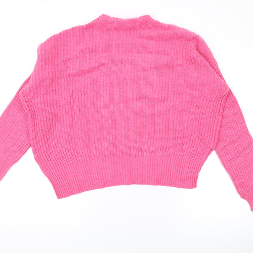 Whistles Womens Pink Mock Neck Acrylic Pullover Jumper Size S