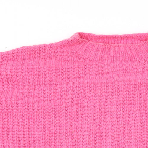 Whistles Womens Pink Mock Neck Acrylic Pullover Jumper Size S