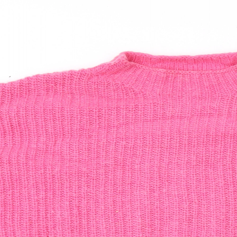 Whistles Womens Pink Mock Neck Acrylic Pullover Jumper Size S