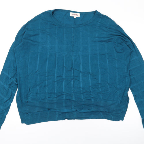 Louche Womens Blue Round Neck Viscose Pullover Jumper Size 16