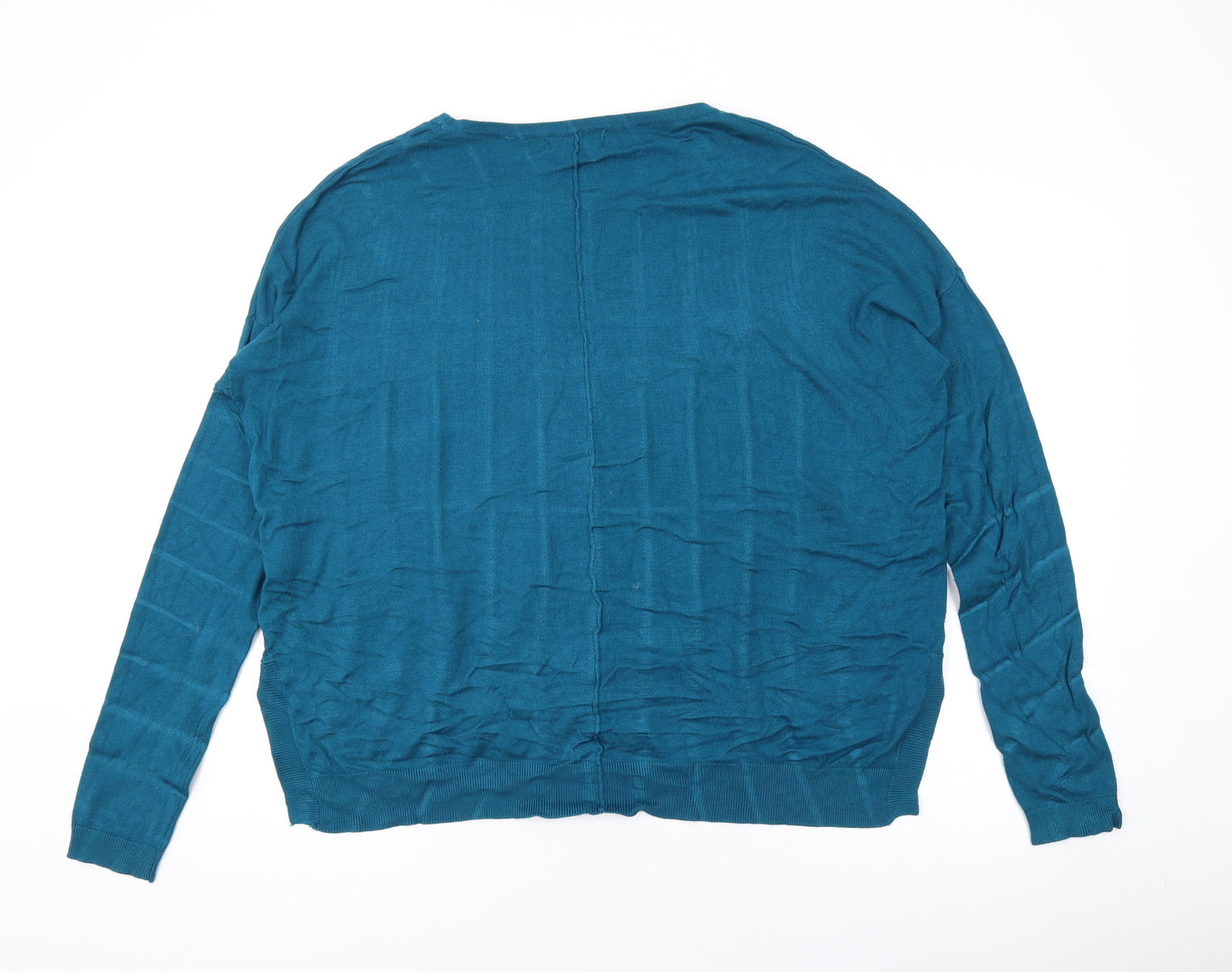 Louche Womens Blue Round Neck Viscose Pullover Jumper Size 16