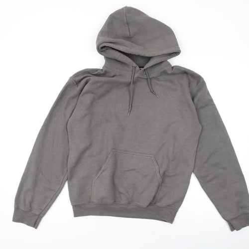 Missy Empire Womens Grey Cotton Pullover Hoodie Size 6 Pullover