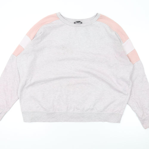 New Look Womens Pink Cotton Pullover Sweatshirt Size M Pullover