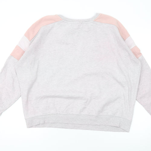 New Look Womens Pink Cotton Pullover Sweatshirt Size M Pullover