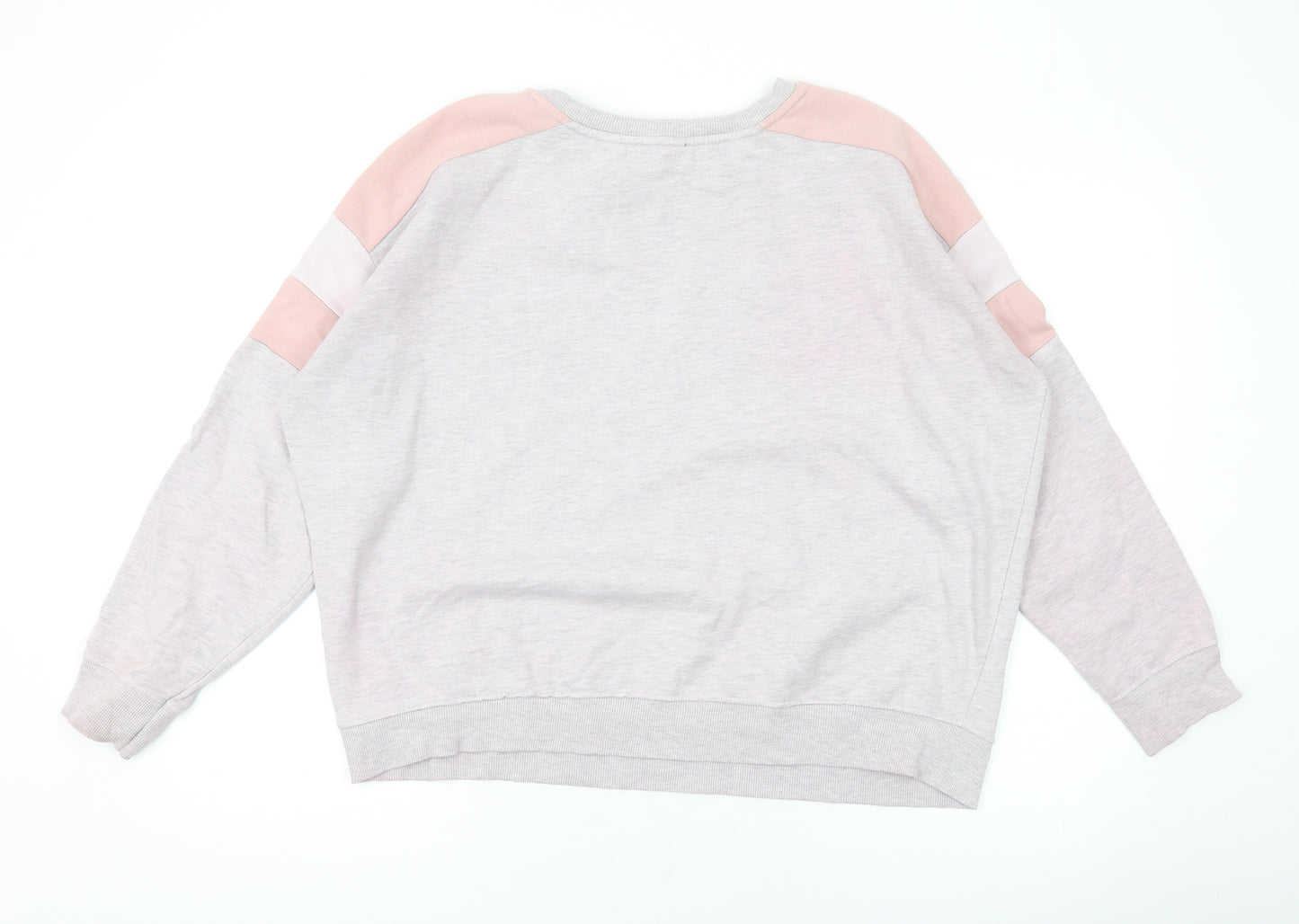 New Look Womens Pink Cotton Pullover Sweatshirt Size M Pullover