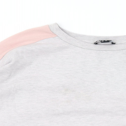 New Look Womens Pink Cotton Pullover Sweatshirt Size M Pullover