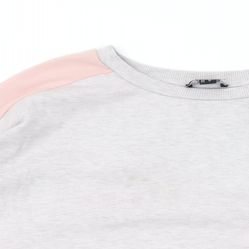 New Look Womens Pink Cotton Pullover Sweatshirt Size M Pullover