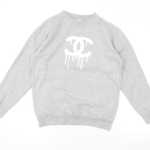 Stars & Stripes Mens Grey Cotton Pullover Sweatshirt Size S - Logo