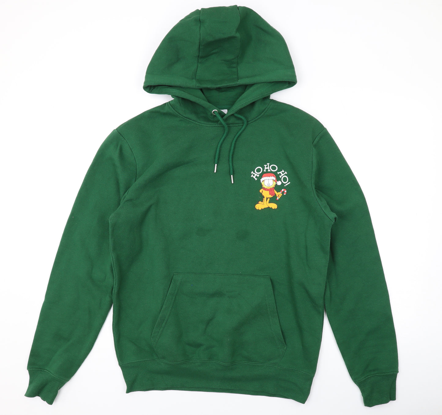 Garfield Mens Green Polyester Pullover Hoodie Size M - Christmas