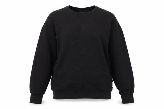 Front view of ASOS women’s black cotton pullover sweatshirt, size UK 10, pullover