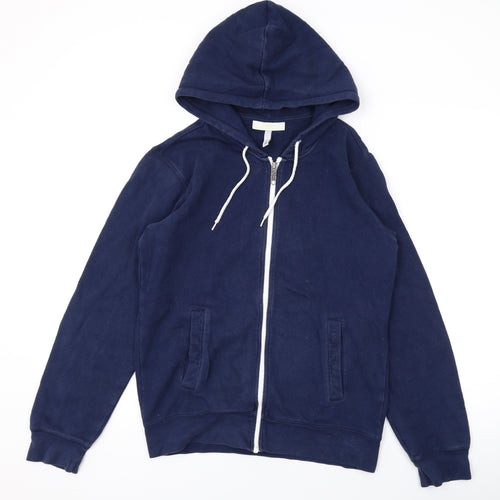 Neo Label Mens Blue Cotton Full Zip Hoodie Size S