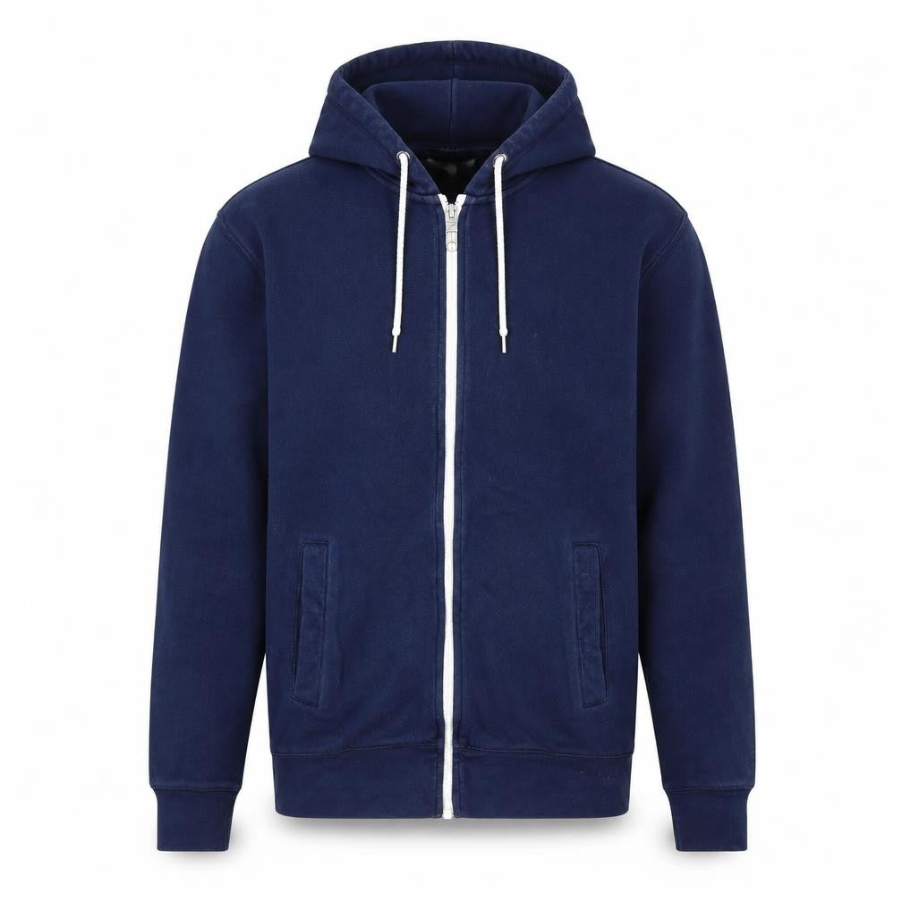 Neo Label Mens Blue Cotton Full Zip Hoodie Size S