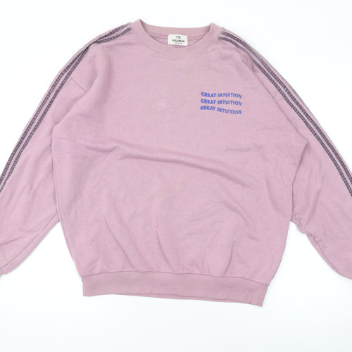 Pull&Bear Womens Purple Cotton Pullover Sweatshirt Size M Pullover