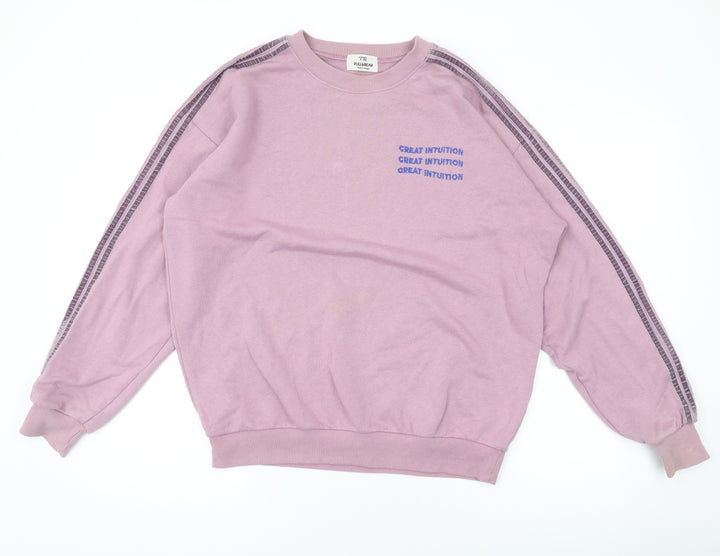 Pull&Bear Womens Purple Cotton Pullover Sweatshirt Size M Pullover