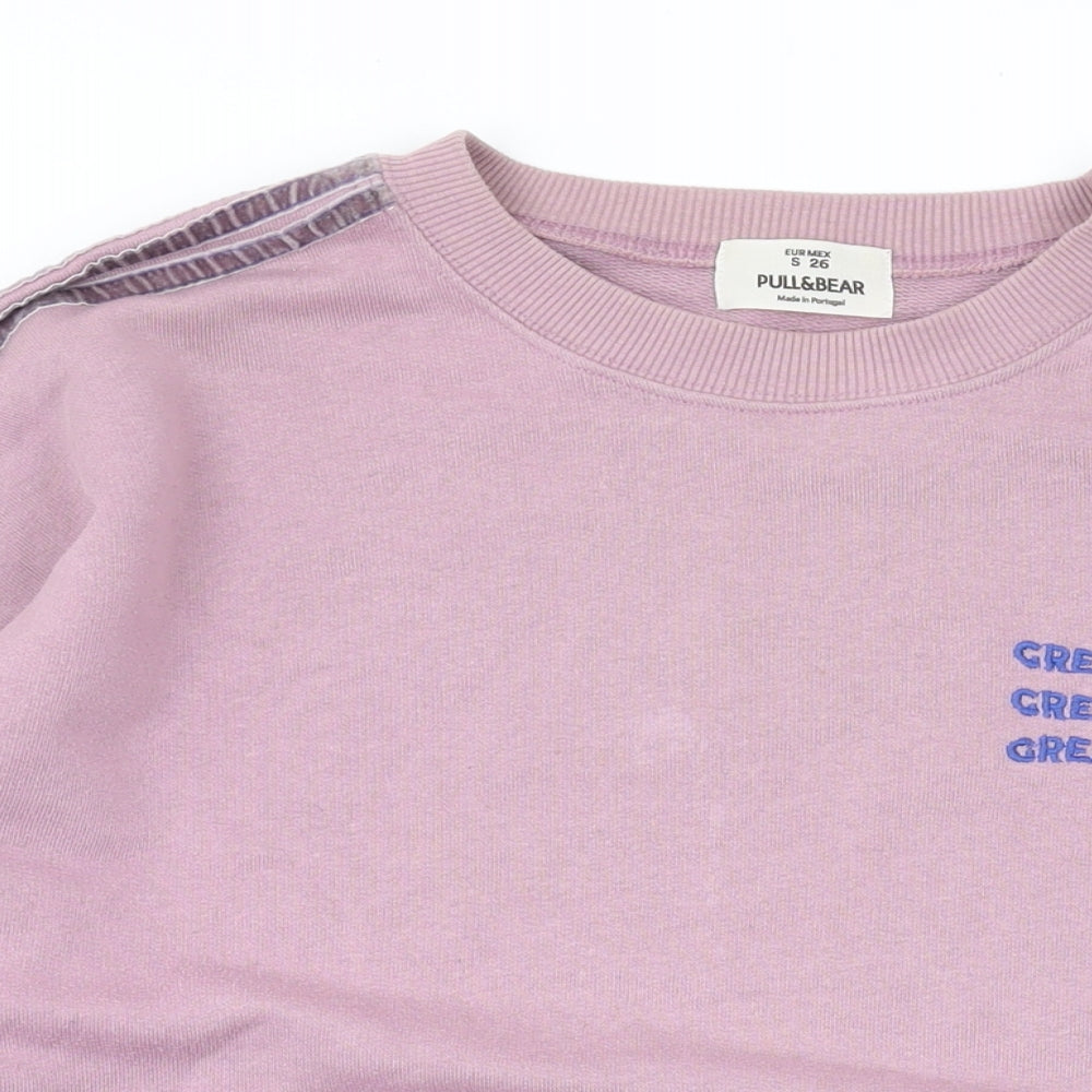 Pull&Bear Womens Purple Cotton Pullover Sweatshirt Size M Pullover