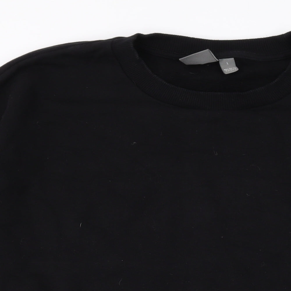 ASOS Mens Black Cotton Pullover Sweatshirt Size L