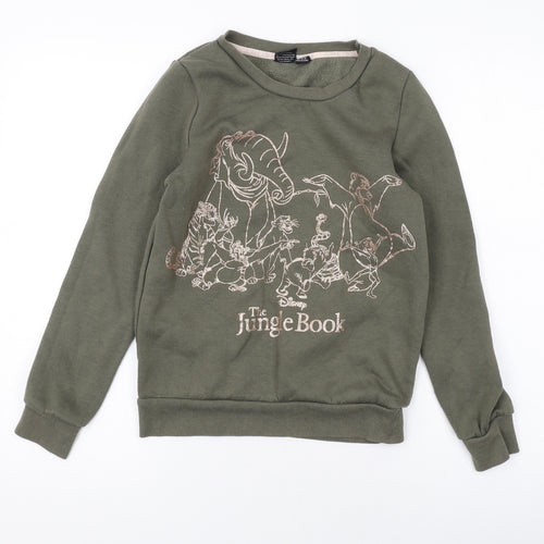 Disney Womens Green Cotton Pullover Sweatshirt Size 4 Pullover - Jungle Book