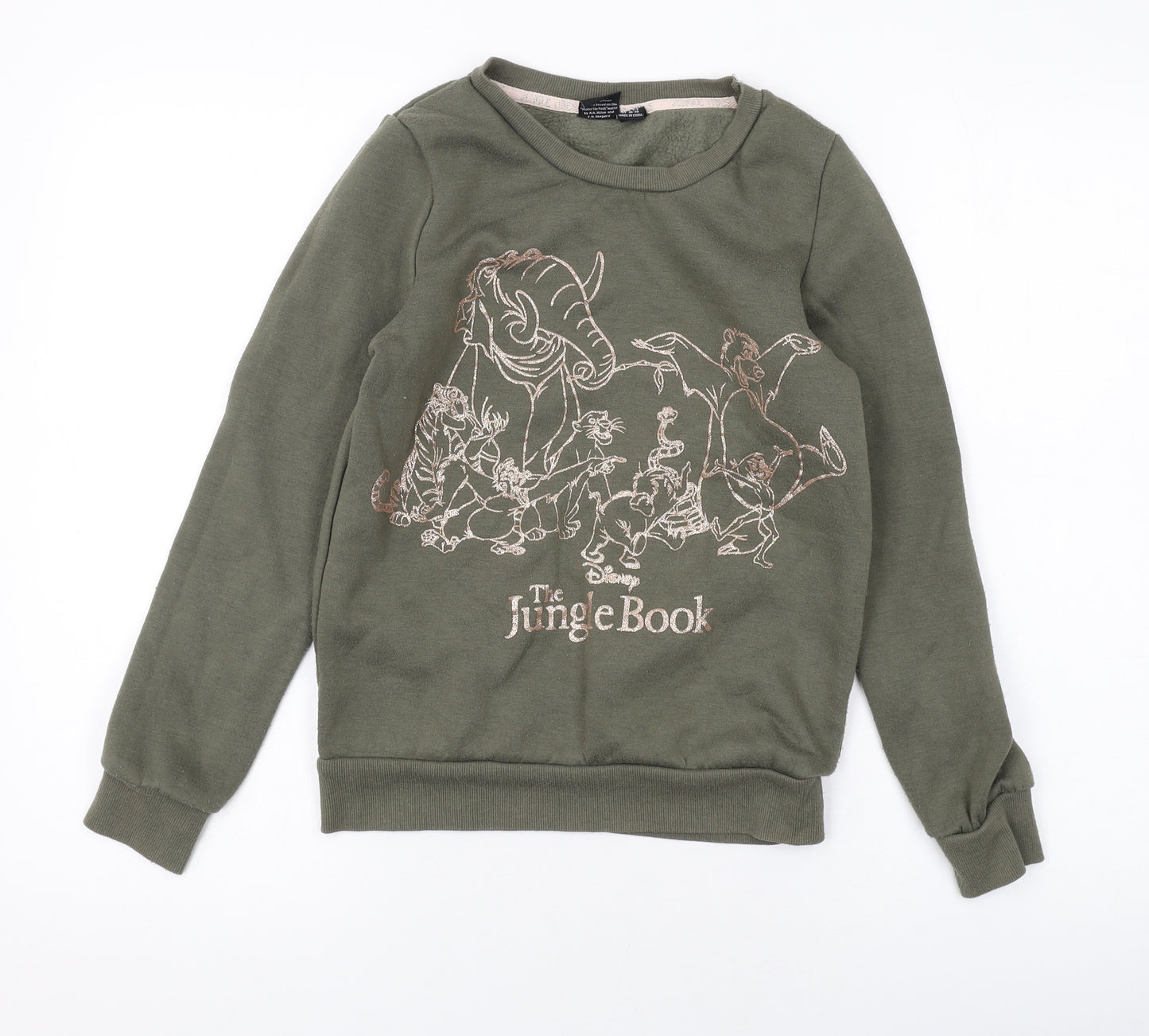 Disney Womens Green Cotton Pullover Sweatshirt Size 4 Pullover - Jungle Book