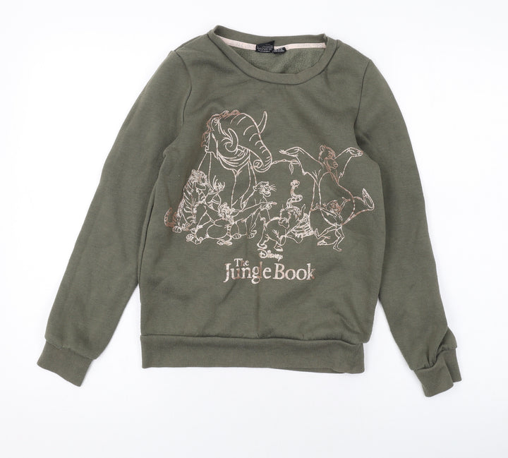 Disney Womens Green Cotton Pullover Sweatshirt Size 4 Pullover - Jungle Book