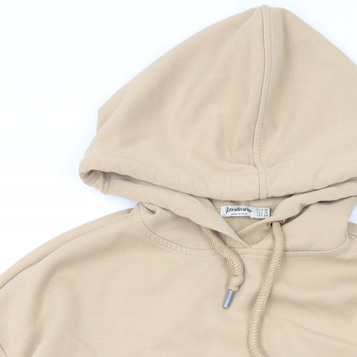 Stradivarius Womens Brown Cotton Pullover Hoodie Size M Pullover