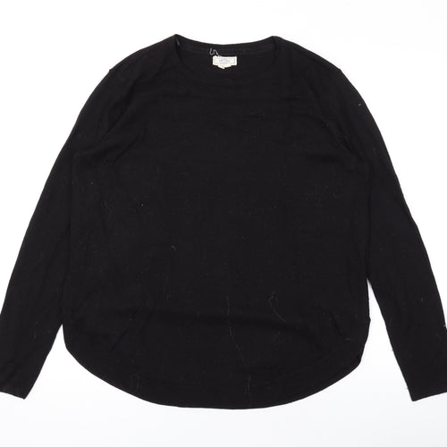 Fat Face Womens Black Round Neck Polyester Pullover Jumper Size 14