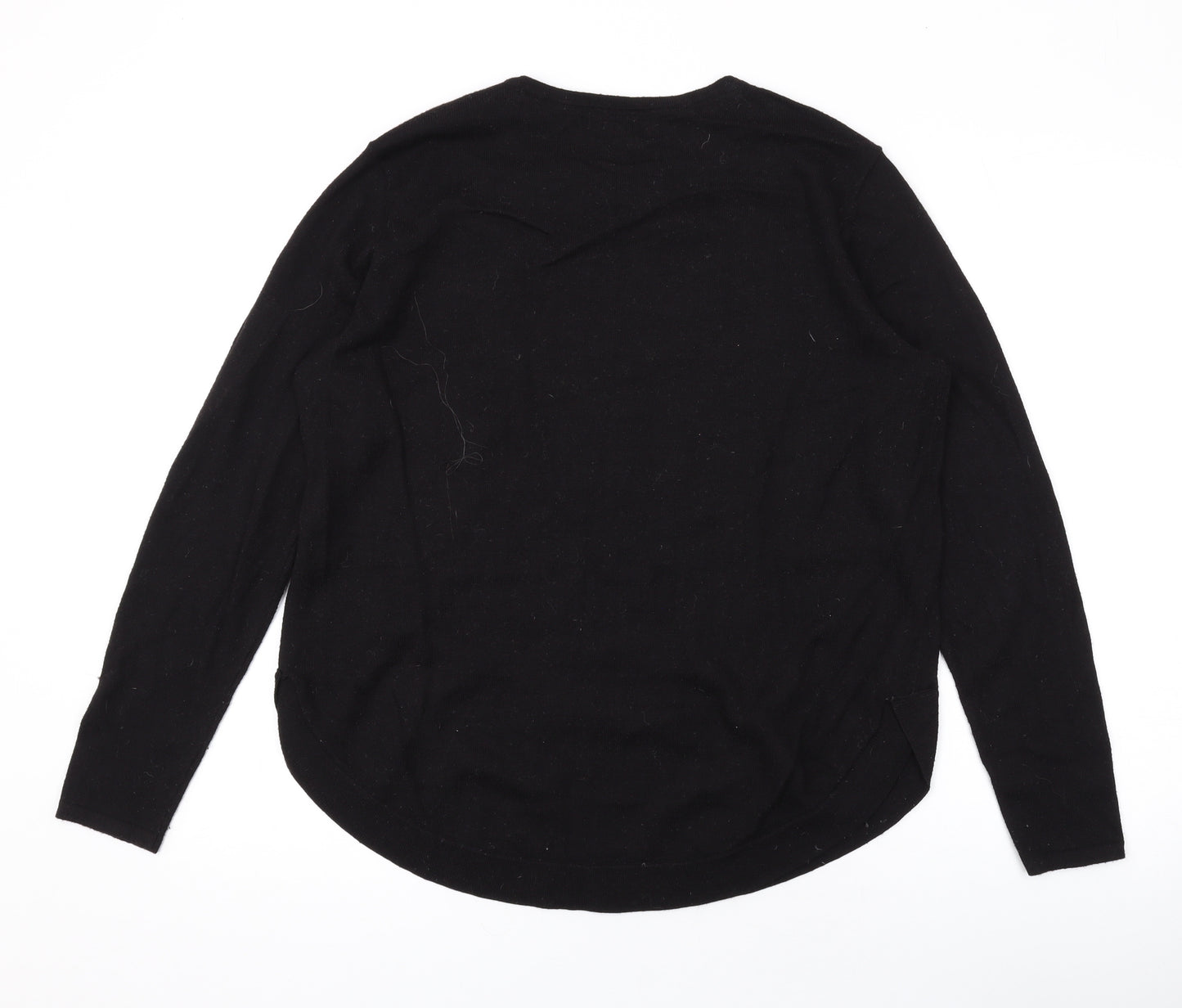 Fat Face Womens Black Round Neck Polyester Pullover Jumper Size 14