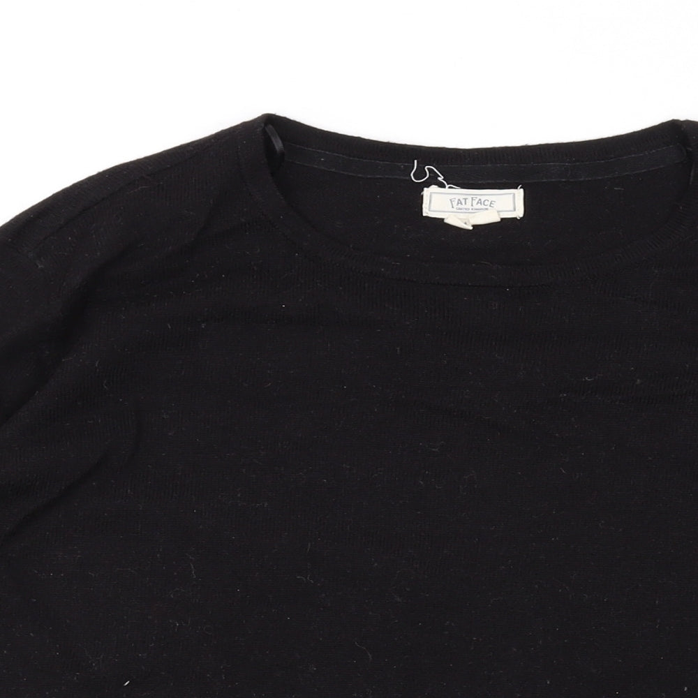 Fat Face Womens Black Round Neck Polyester Pullover Jumper Size 14