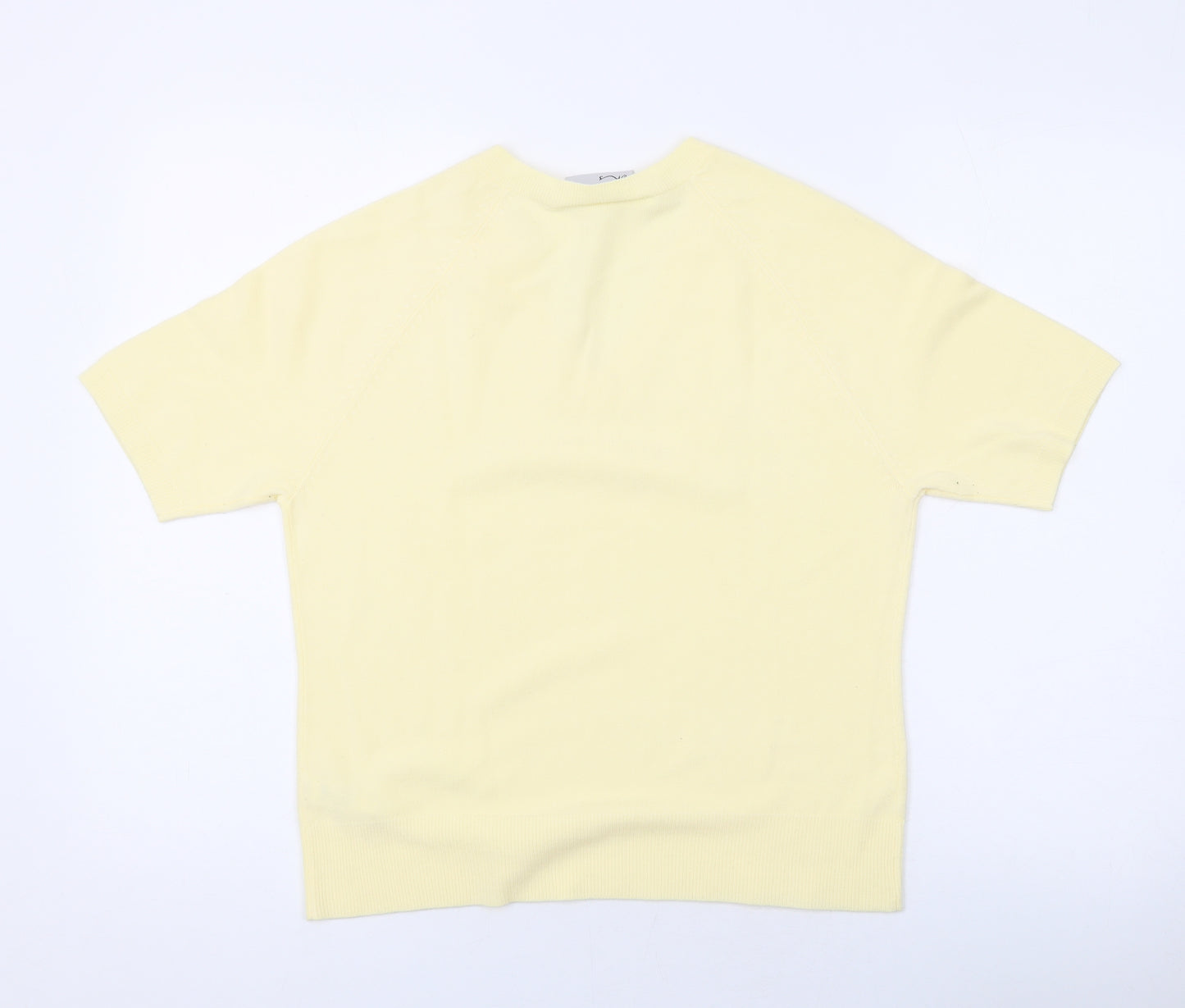 BHS Womens Yellow V-Neck Acrylic Pullover Jumper Size 14