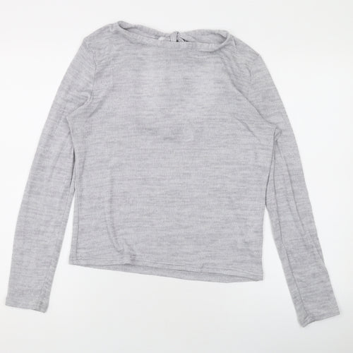 Divided by H&M Womens Grey Round Neck Polyester Pullover Jumper Size L
