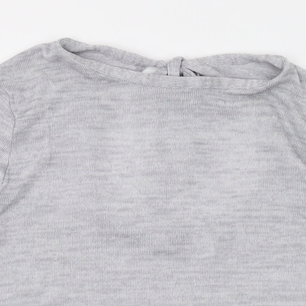 Divided by H&M Womens Grey Round Neck Polyester Pullover Jumper Size L