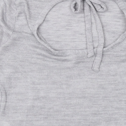 Divided by H&M Womens Grey Round Neck Polyester Pullover Jumper Size L