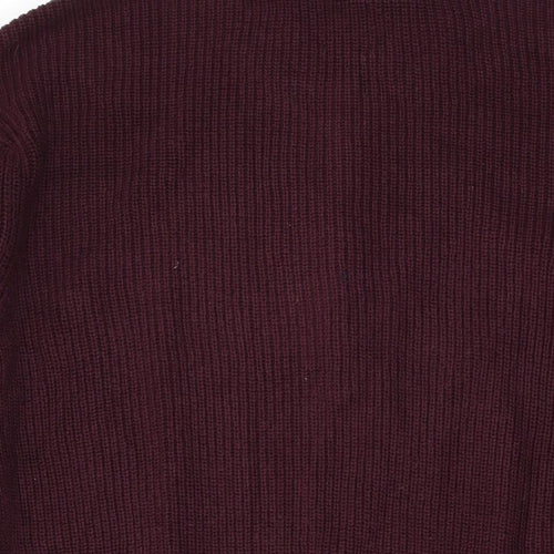 Gap Mens Purple Mock Neck Cotton Pullover Jumper Size XL Long Sleeve