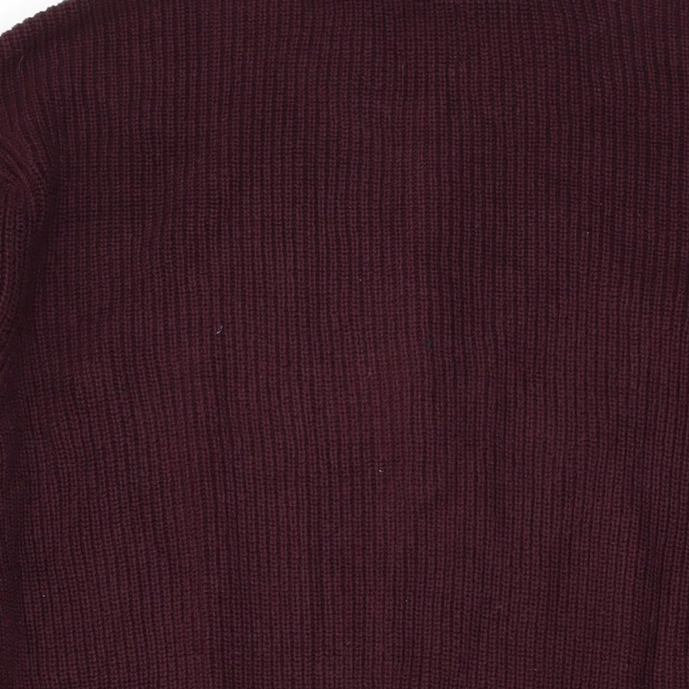 Gap Mens Purple Mock Neck Cotton Pullover Jumper Size XL Long Sleeve