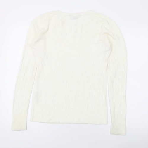 Dorothy Perkins Womens Ivory Round Neck Acrylic Pullover Jumper Size 10