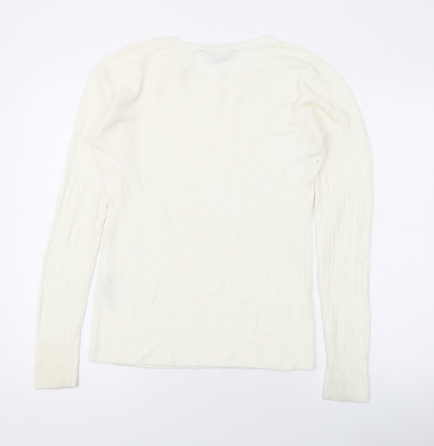 Dorothy Perkins Womens Ivory Round Neck Acrylic Pullover Jumper Size 10