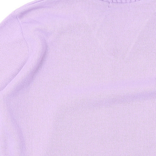 Keeno Womens Purple V-Neck Acrylic Pullover Jumper Size S