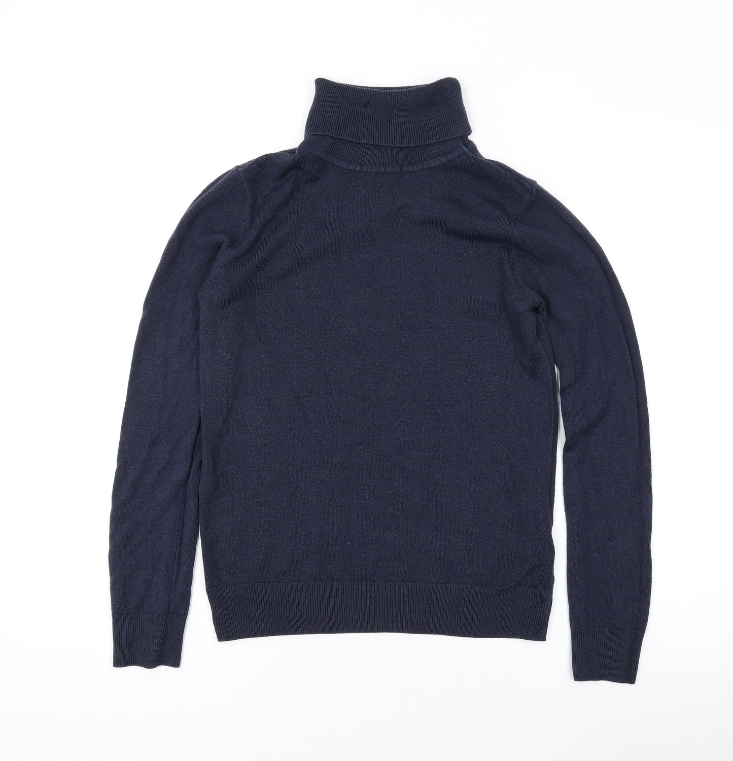Marks and Spencer Womens Blue Roll Neck Acrylic Pullover Jumper Size 8