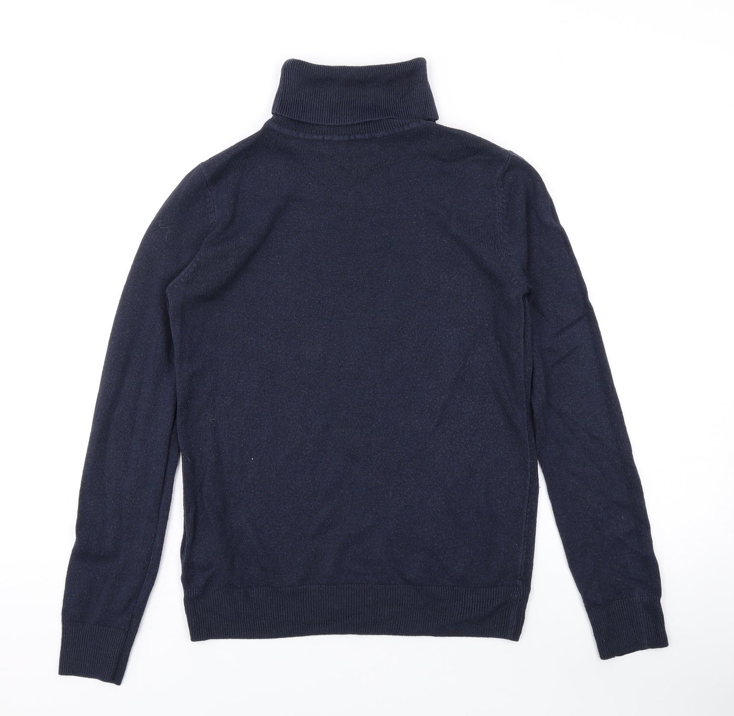 Marks and Spencer Womens Blue Roll Neck Acrylic Pullover Jumper Size 8