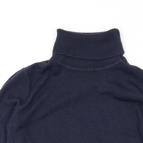 Marks and Spencer Womens Blue Roll Neck Acrylic Pullover Jumper Size 8