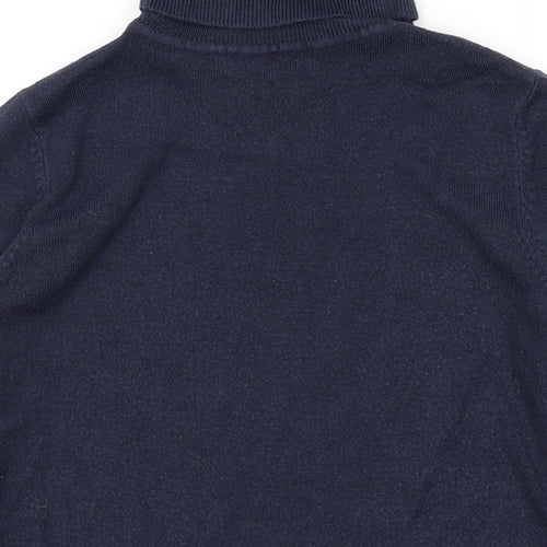 Marks and Spencer Womens Blue Roll Neck Acrylic Pullover Jumper Size 8