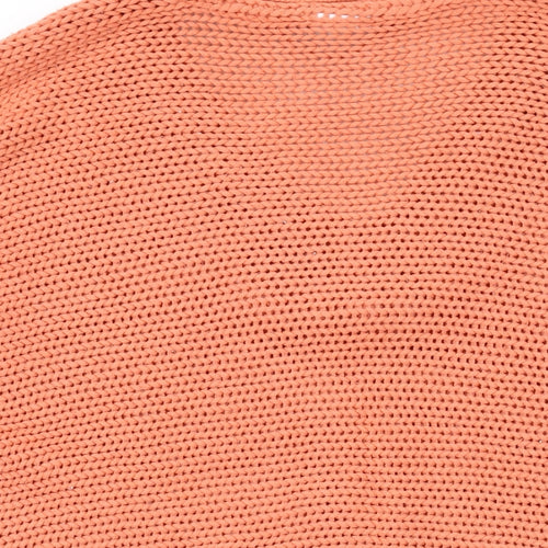 Noisy may Womens Orange V-Neck Acrylic Pullover Jumper Size S