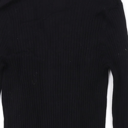 Marks and Spencer Womens Black V-Neck Viscose Pullover Jumper Size 12